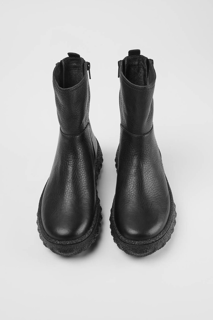 Overhead view of Ground Women's black mid boot with zip