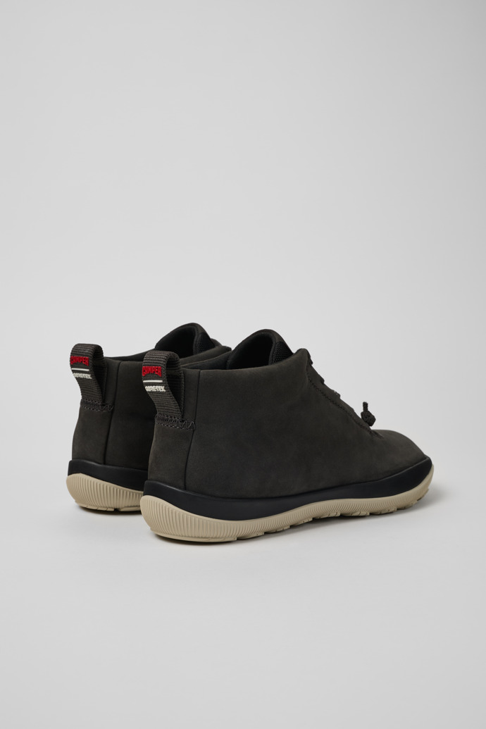 Back view of Peu Pista Gray Nubuck and Textile Ankle Boots for Women