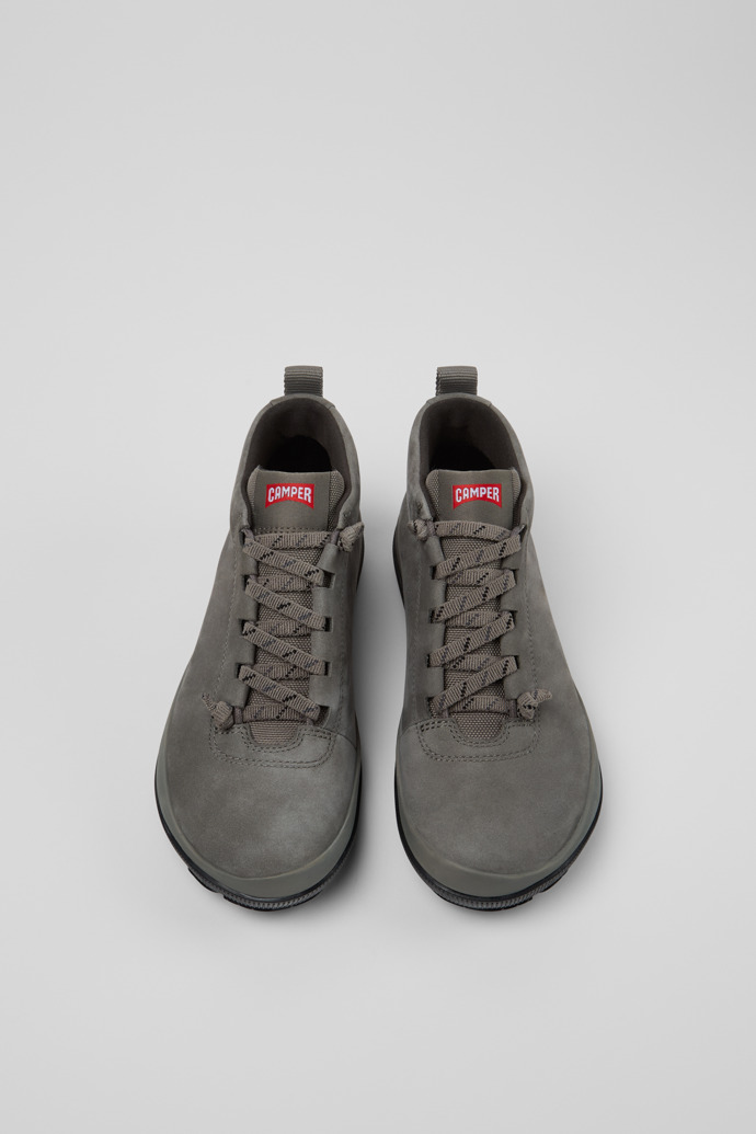 Overhead view of Peu Pista GM - GORE-TEX Gray Nubuck and Textile Ankle Boots for Women.