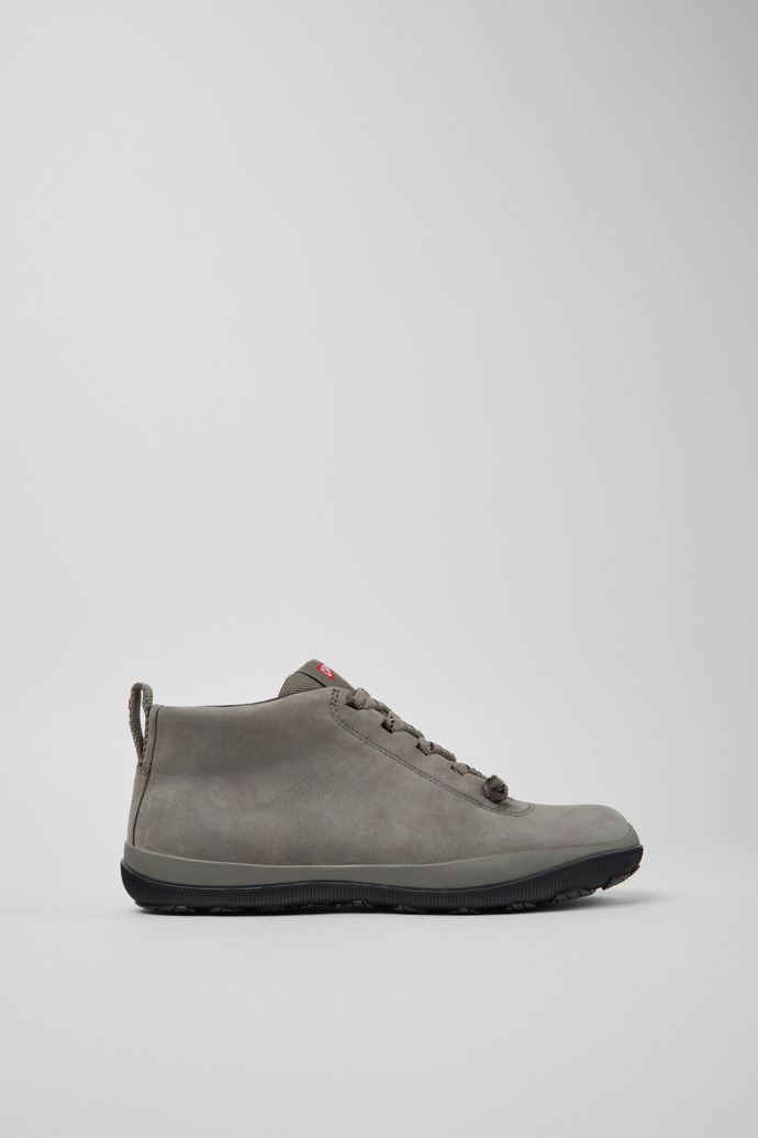 Side view of Peu Pista GM - GORE-TEX Gray Nubuck and Textile Ankle Boots for Women.