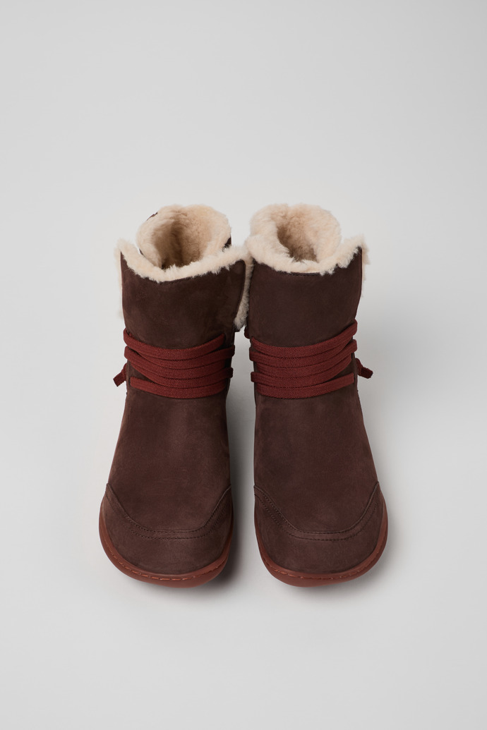 Peu Bottes en nubuck marron pour femme