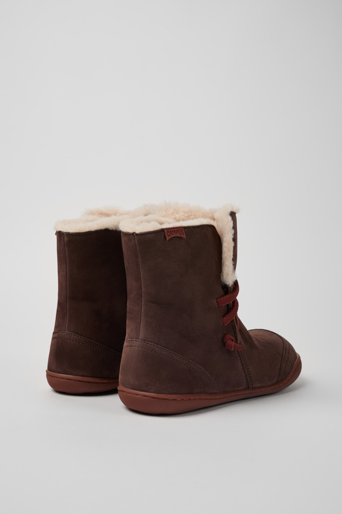 Back view of Peu Brown Nubuck Boots for Women