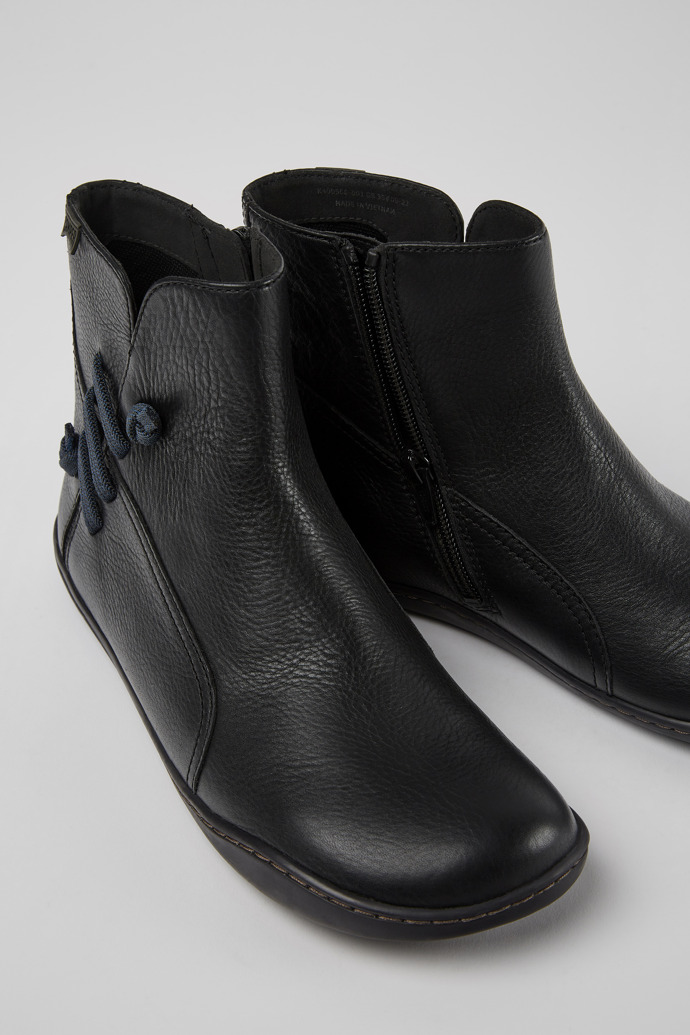 Close-up view of Peu Black ankle boot for women