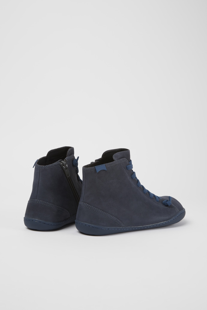 Back view of Peu Grey nubuck ankle boots for women