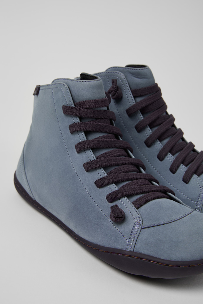 Close-up view of Peu Gray Nubuck Ankle Boots for Women