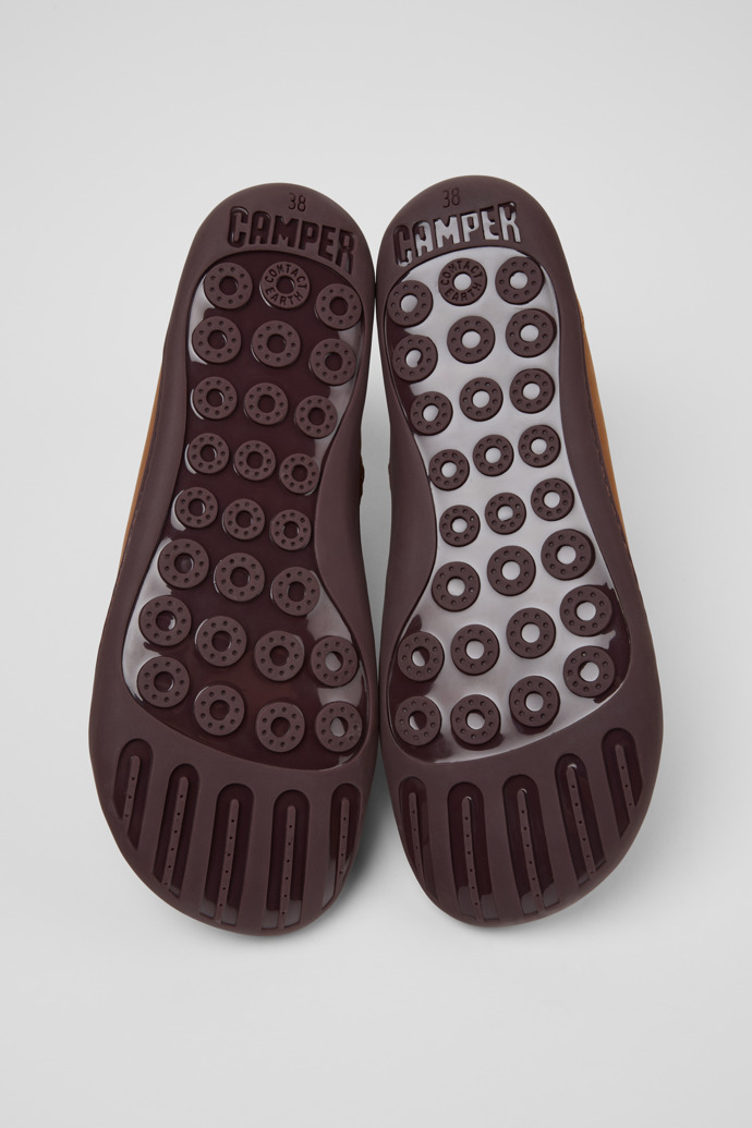The soles of Peu Brown Leather Mid Boots for Women.