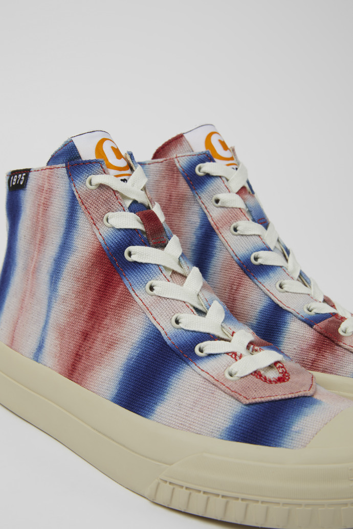 Close-up view of Camper x EFI Multicolored organic cotton sneakers for women