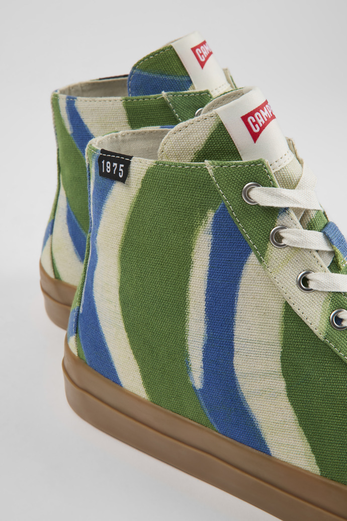 Close-up view of Camper x EFI Multicolored organic cotton sneakers for women