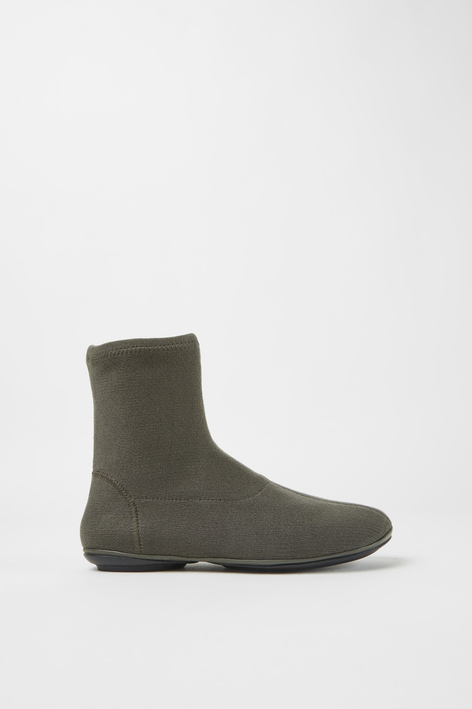 Side view of Right Green ankle boots