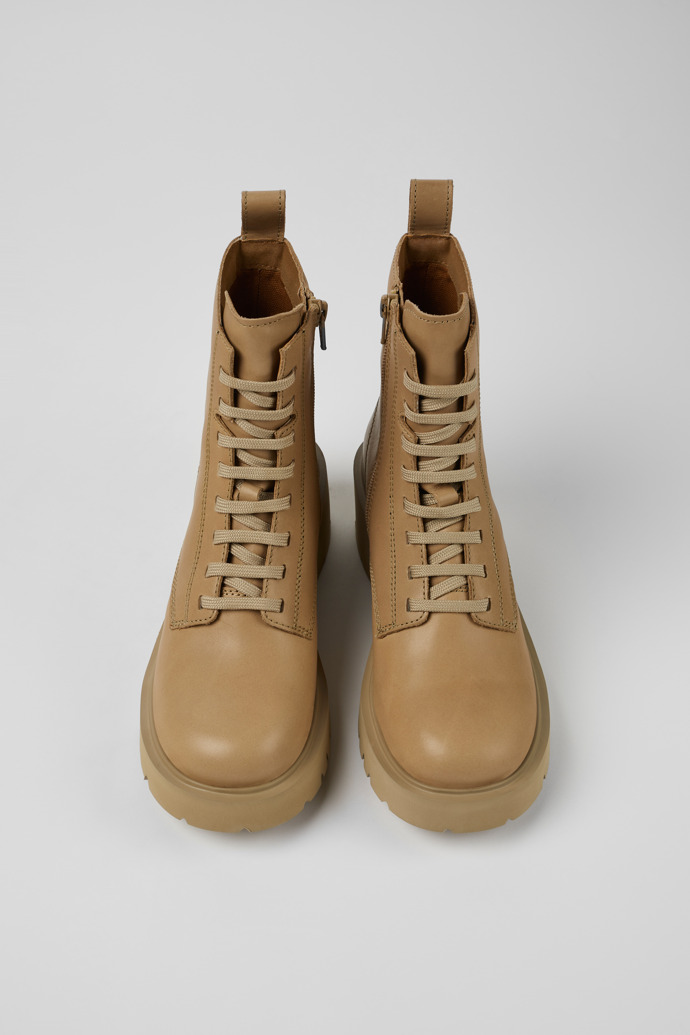 Beige flat 2024 boots womens