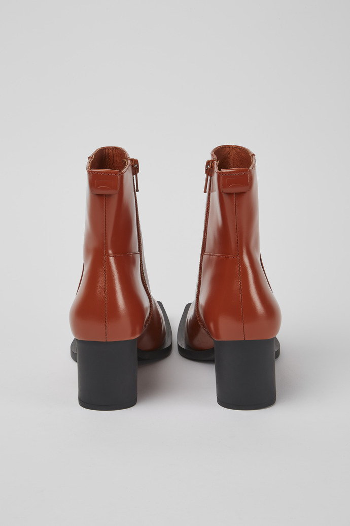 Back view of Karole Brown leather boots for women