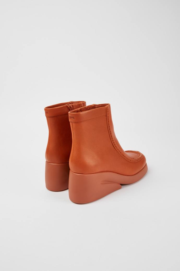 Back view of Kaah Brown leather boots for women