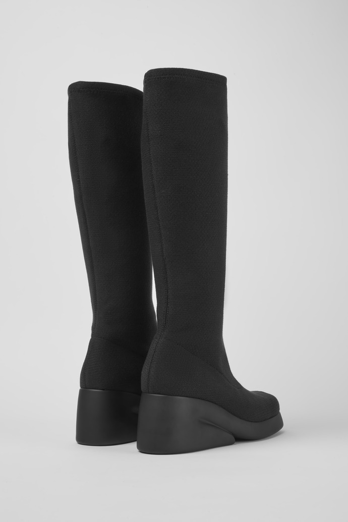 Back view of Kaah Black boots for women