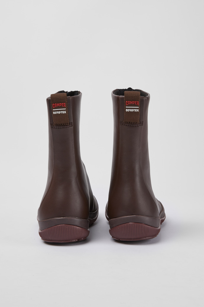 Back view of Peu Pista Brown leather zip boots