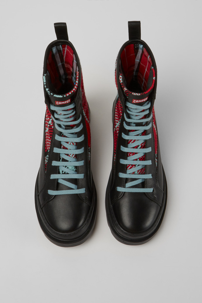 Overhead view of Brutus Multicolor lace-up boots for women