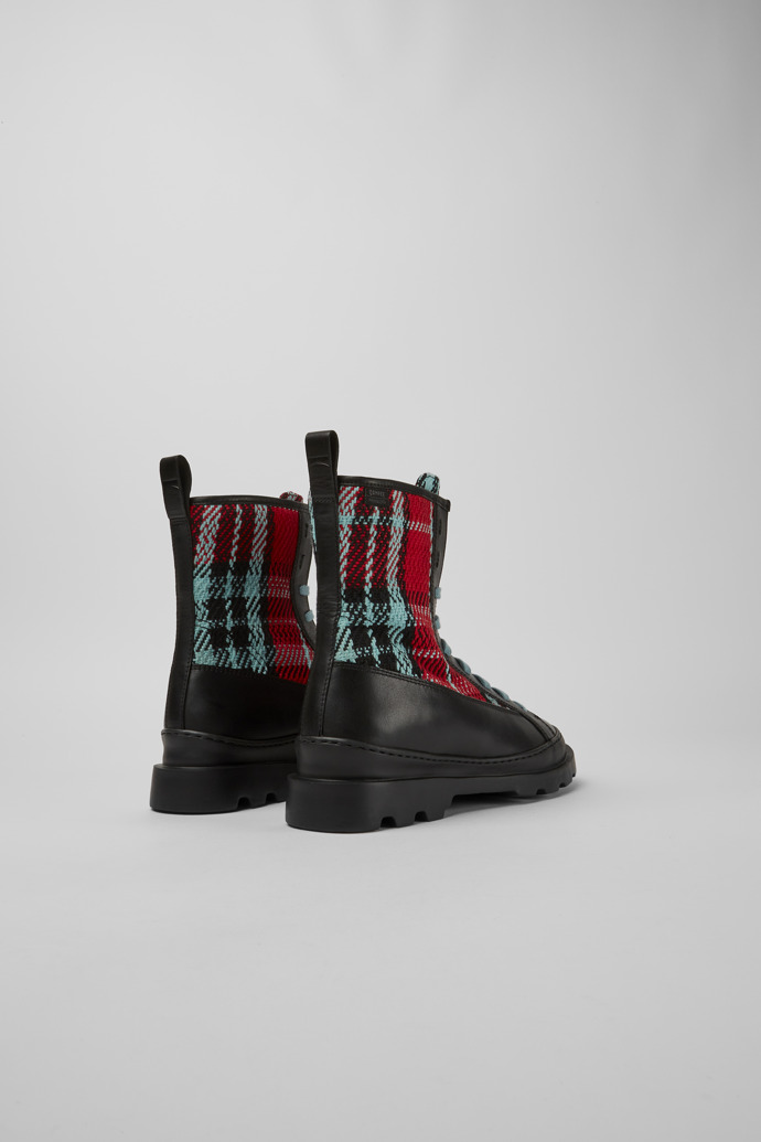 Back view of Brutus Multicolor lace-up boots for women