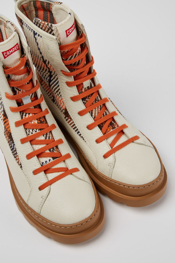 Close-up view of Brutus Multicolor lace-up boots for women