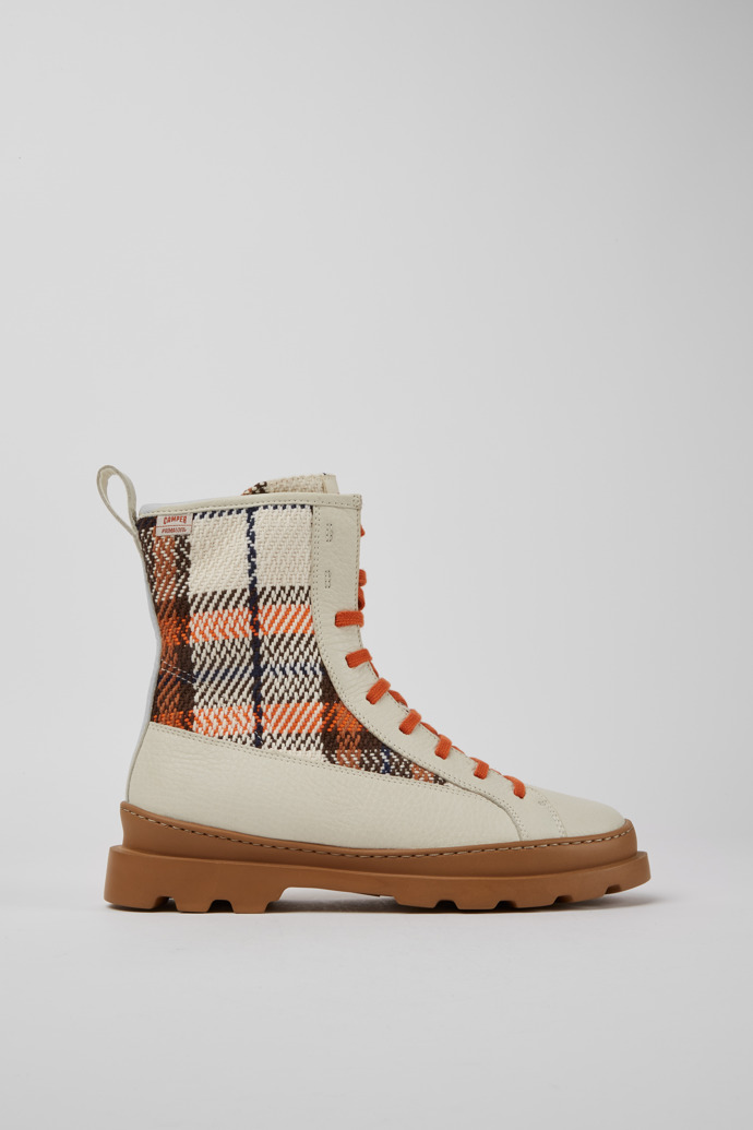Side view of Brutus Multicolor lace-up boots for women