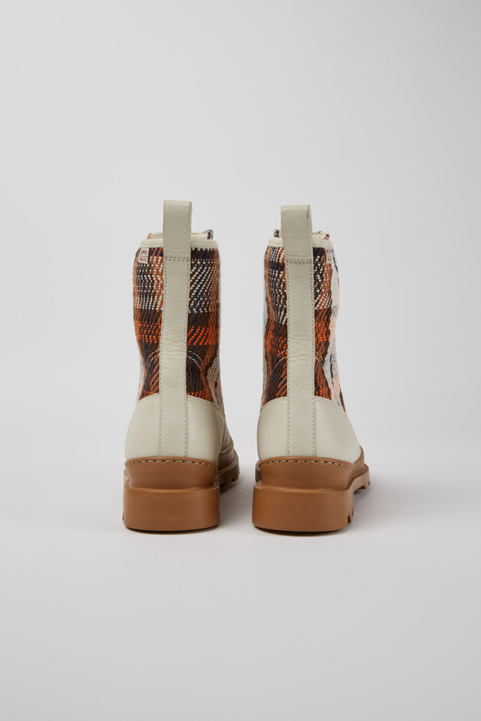 Back view of Brutus Multicolor lace-up boots for women