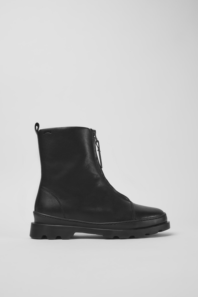 Side view of Brutus Black zip boots