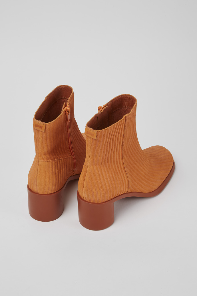 Back view of Meda Orange nubuck boots for wome