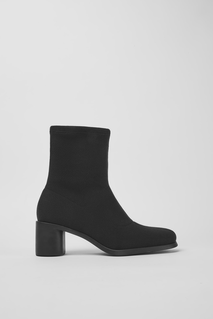 Side view of Meda Black boots for women
