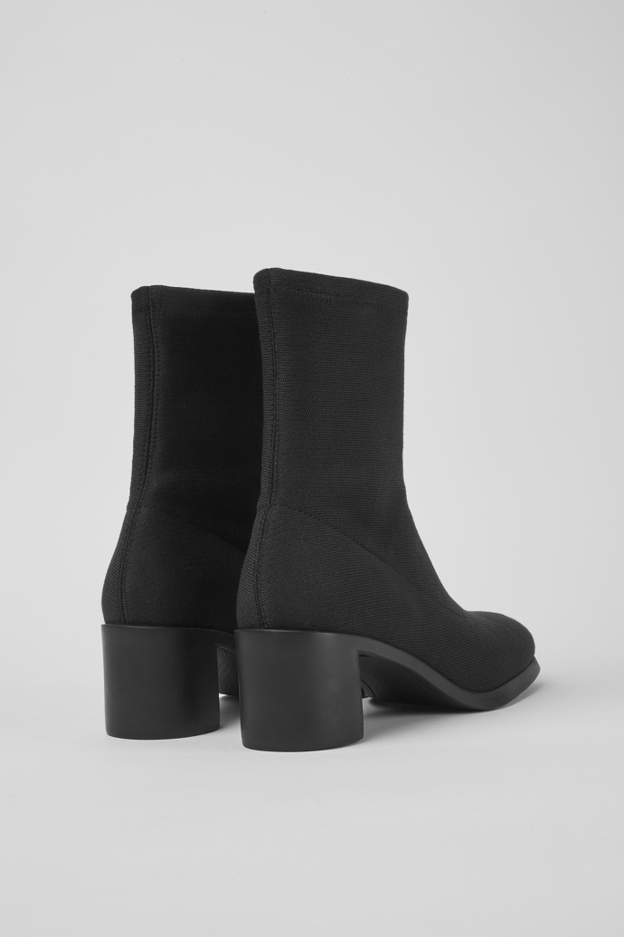 Back view of Meda Black boots for women