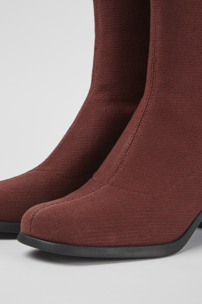 Close-up view of Meda Burgundy boots for women