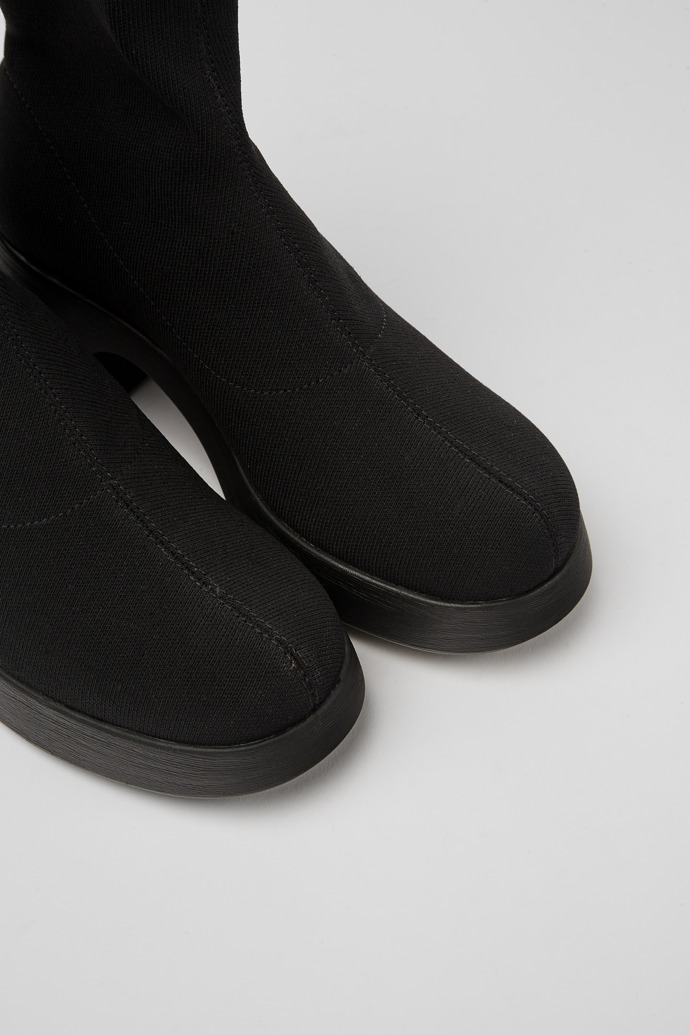 Close-up view of Thelma TENCEL® Black textile women's boots