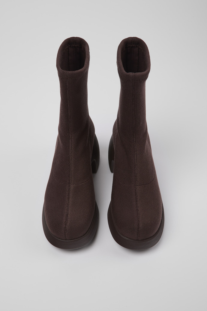 Overhead view of Thelma Burgundy TENCEL® Lyocell boots for women