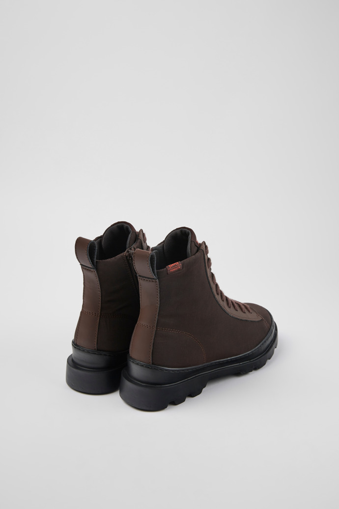Back view of Brutus PrimaLoft® Brown lace-up boots for women