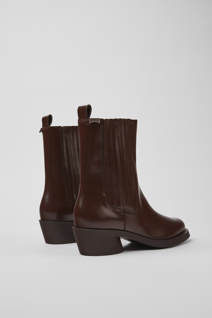 Back view of Bonnie Burgundy leather boots for women