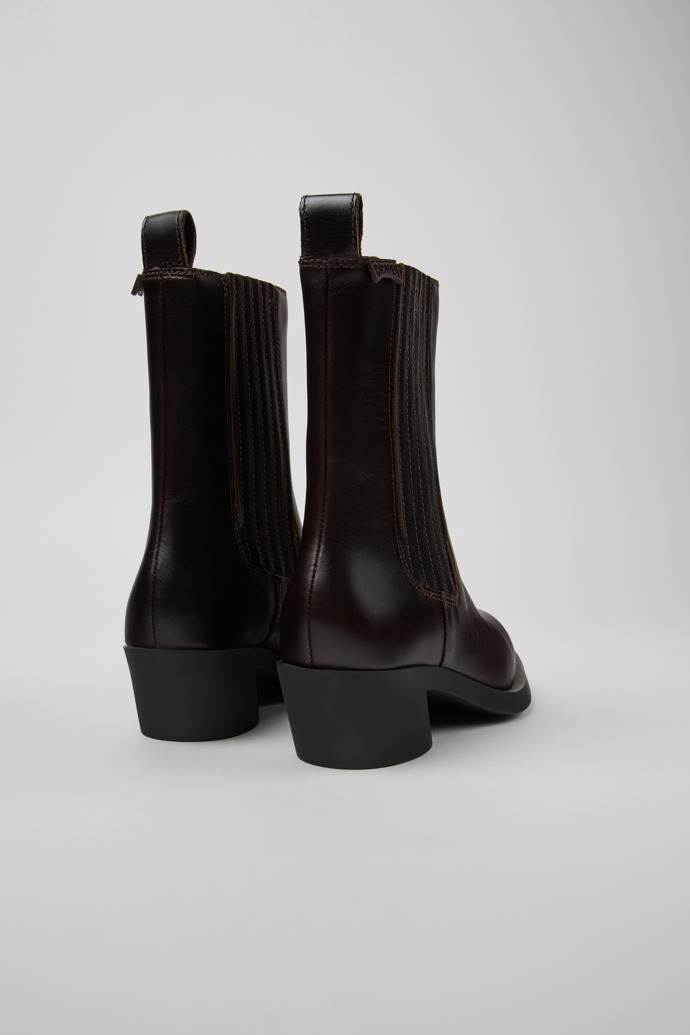 Back view of Bonnie Brown leather boots for women