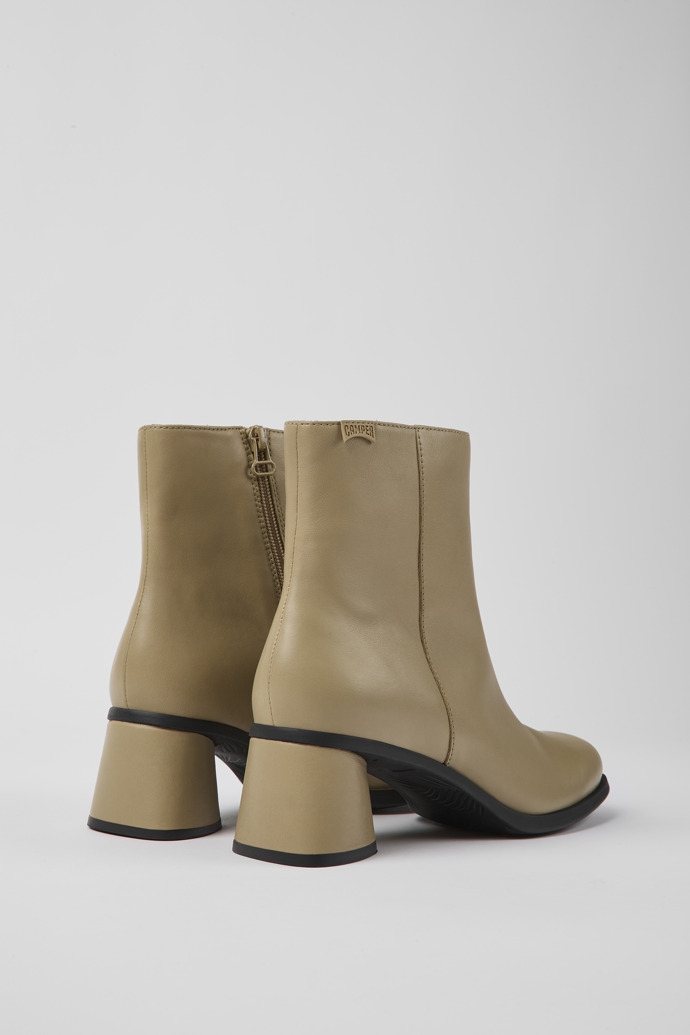 Back view of Kiara Beige leather ankle boots