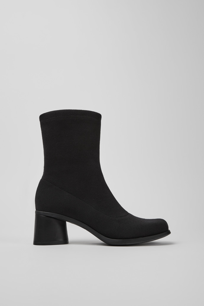 Image of Side view of Kiara TENCEL® Black TENCEL™ Lyocell ankle boots