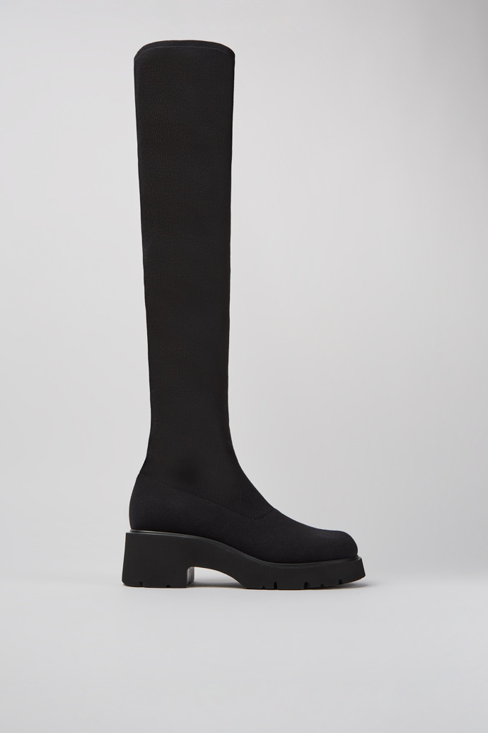 Side view of Milah TENCEL® Black TENCEL™ Lyocell high boots for women