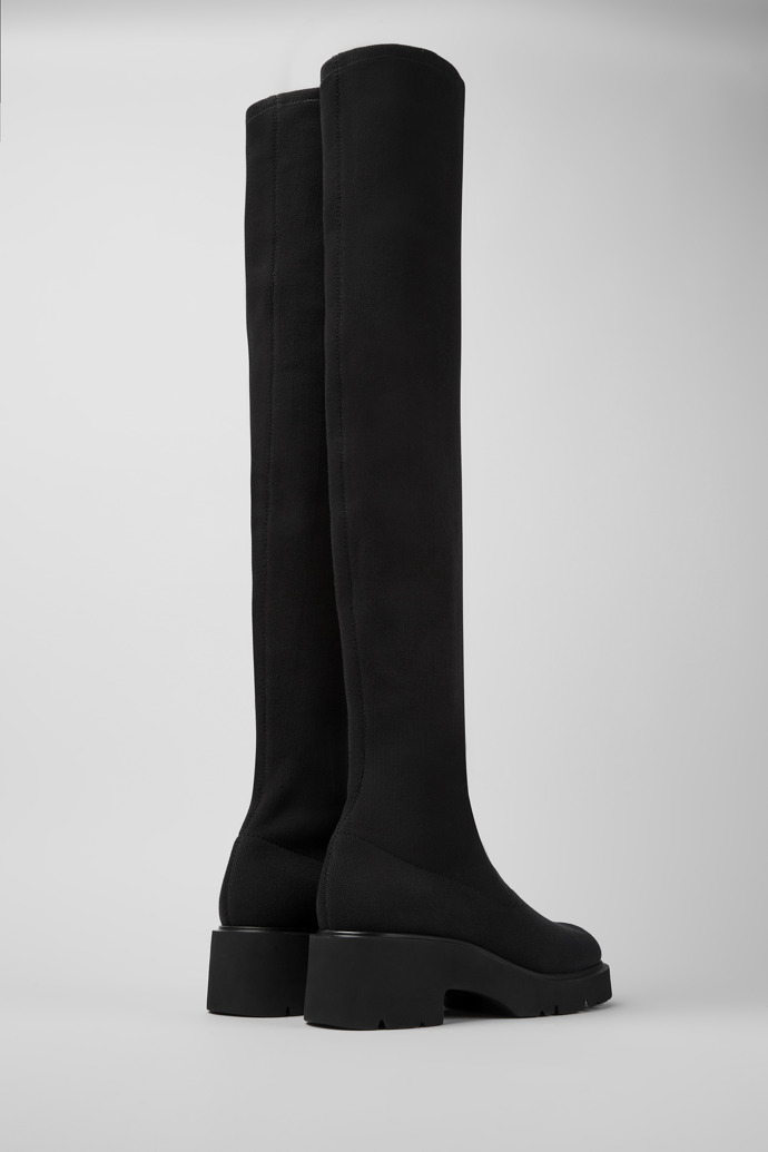 Back view of Milah TENCEL® Black TENCEL™ Lyocell high boots for women