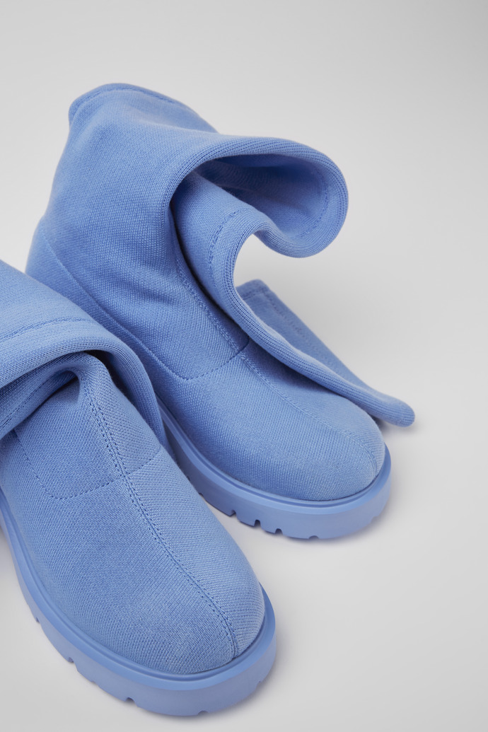 Close-up view of Milah TENCEL® Blue TENCEL™ Lyocell high boots for women