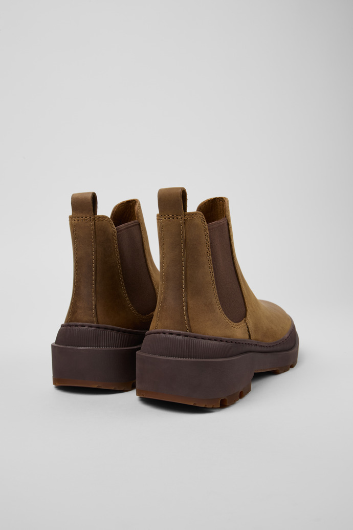 Back view of Brutus Trek Brown nubuck ankle boots for women