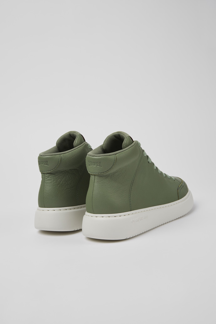 Back view of Runner K21 Green leather sneakers for women