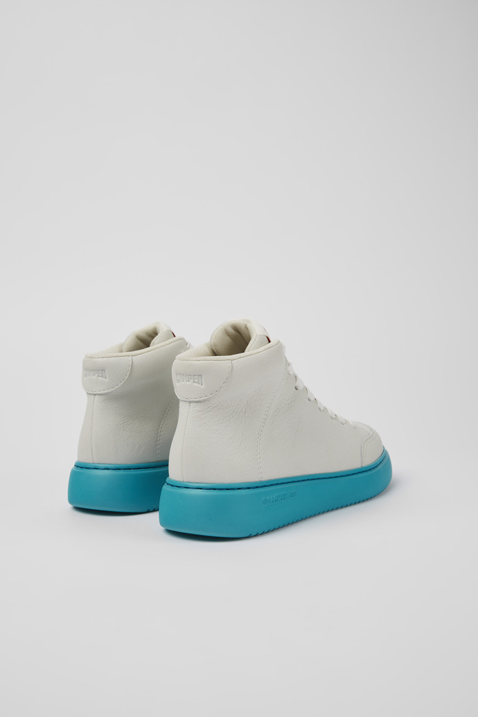 Back view of Runner K21 White non-dyed leather sneakers for women