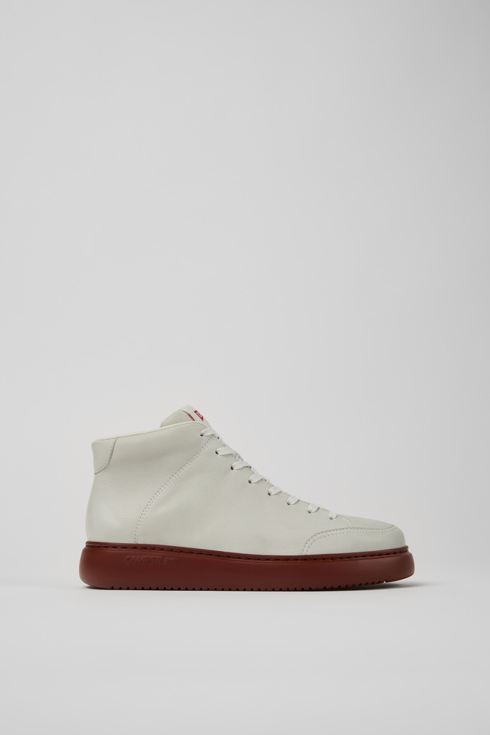 Image of Side view of Runner K21 White non-dyed leather sneakers for women