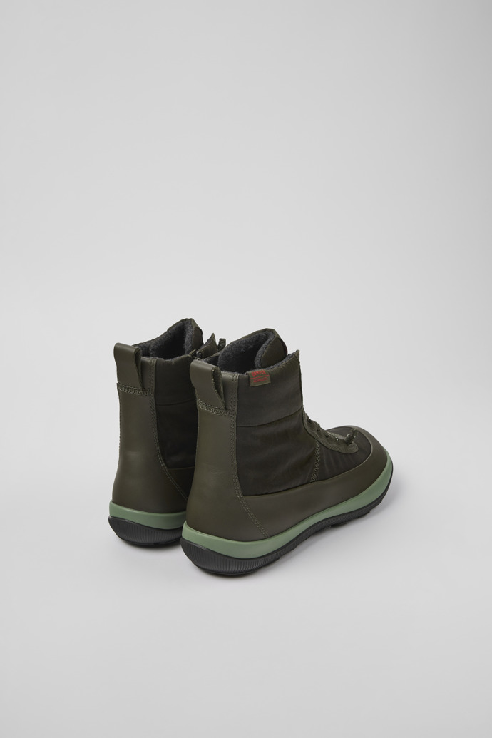 Back view of Peu Pista PrimaLoft® Green recycled nylon and leather boots for women