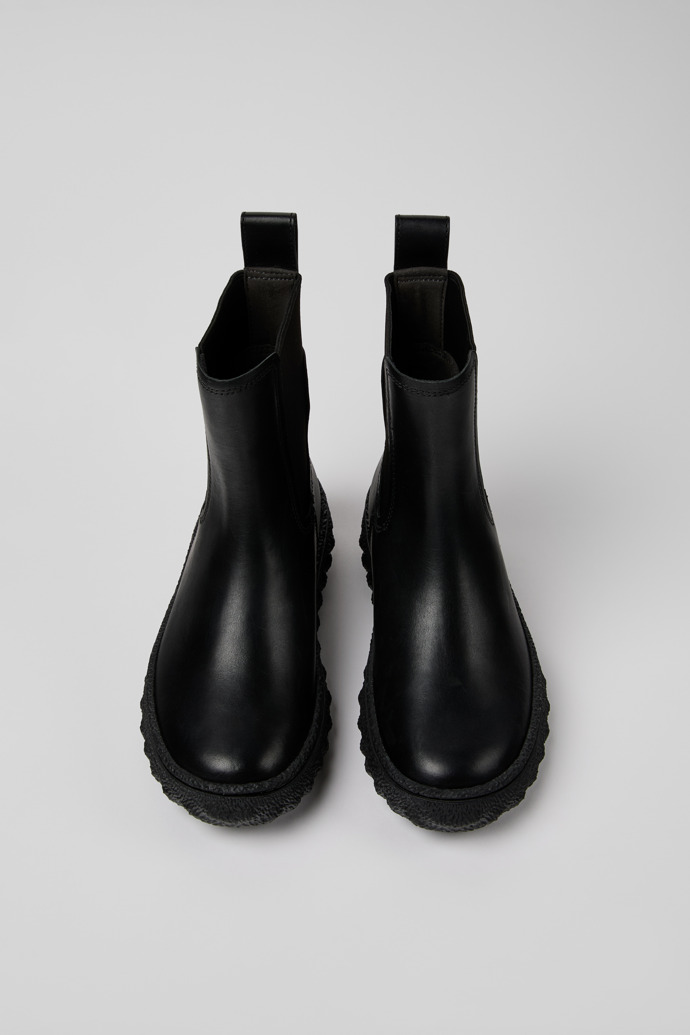Ground Botines de piel negros para mujer.