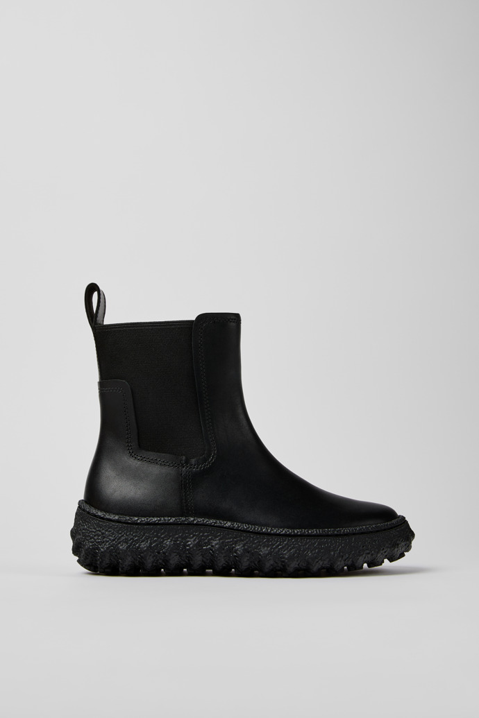 Ground Botines de piel negros para mujer.