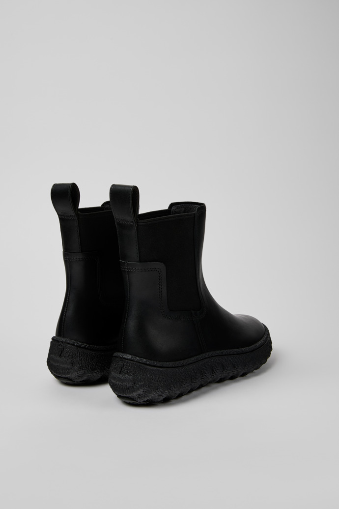 Ground Botines de piel negros para mujer.