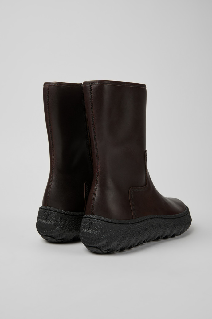 Ground Botas marrón oscuro de piel para mujer