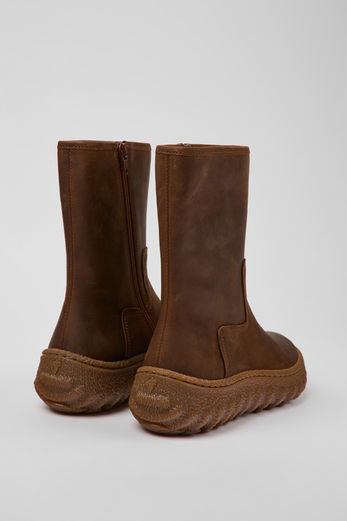 Back view of Ground Brown nubuck boots for women