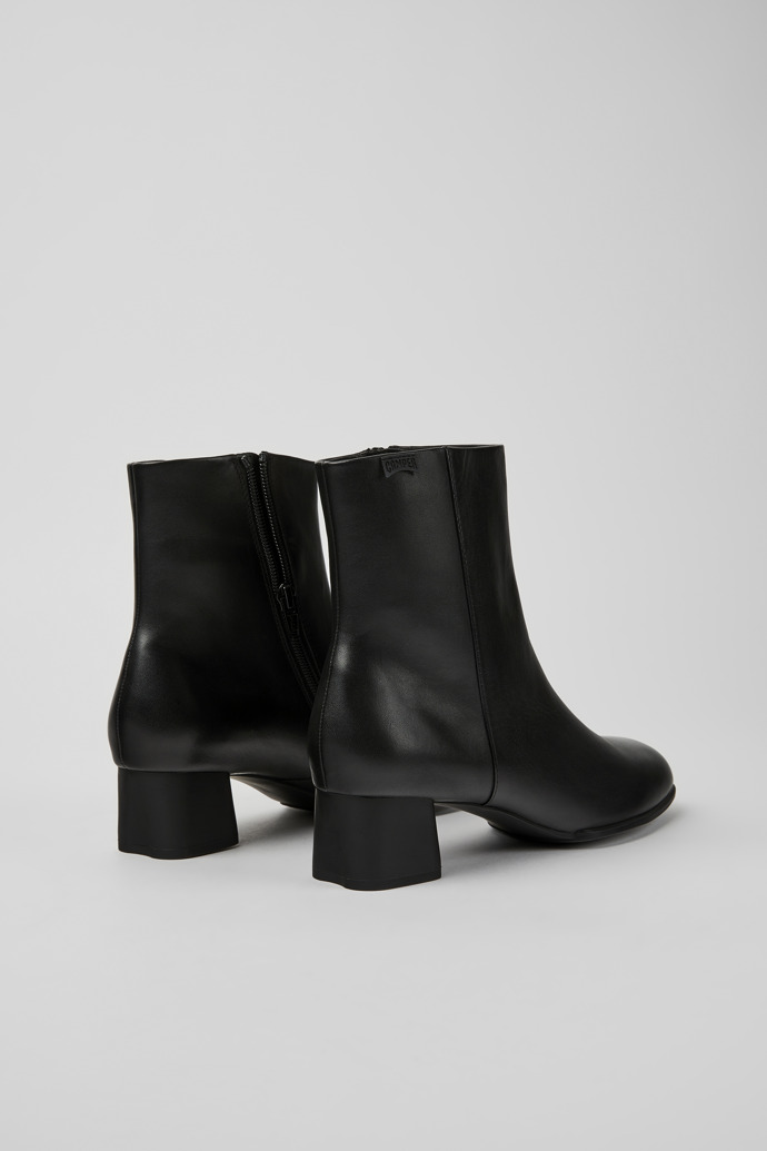 Back view of Katie Black leather ankle boots