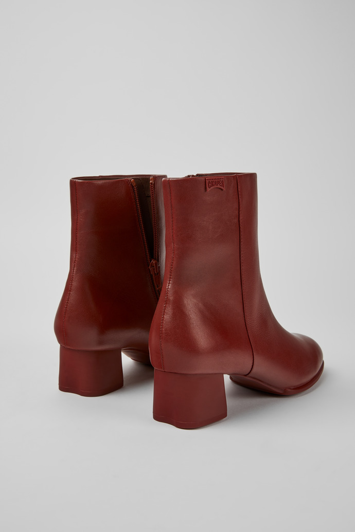 Back view of Katie Burgundy leather ankle boots